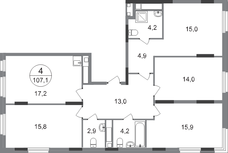 5 ккв (Евро) 107,1 м²