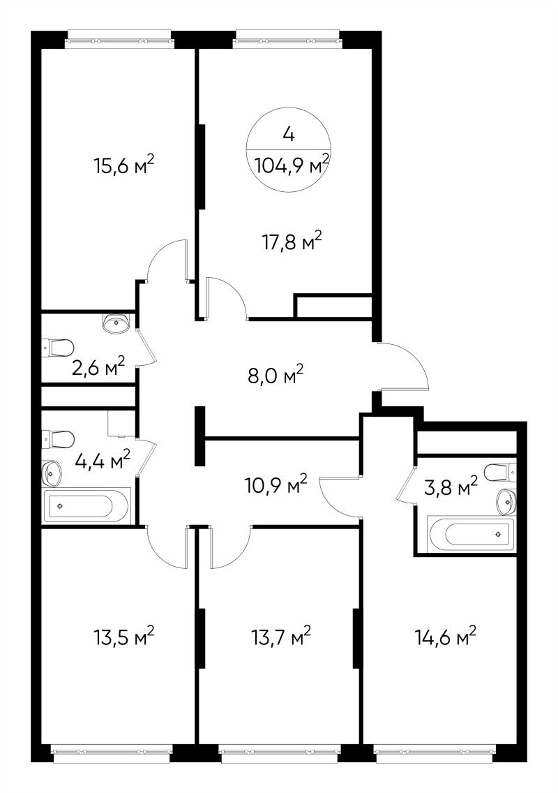 5 ккв (Евро) 104,9 м²