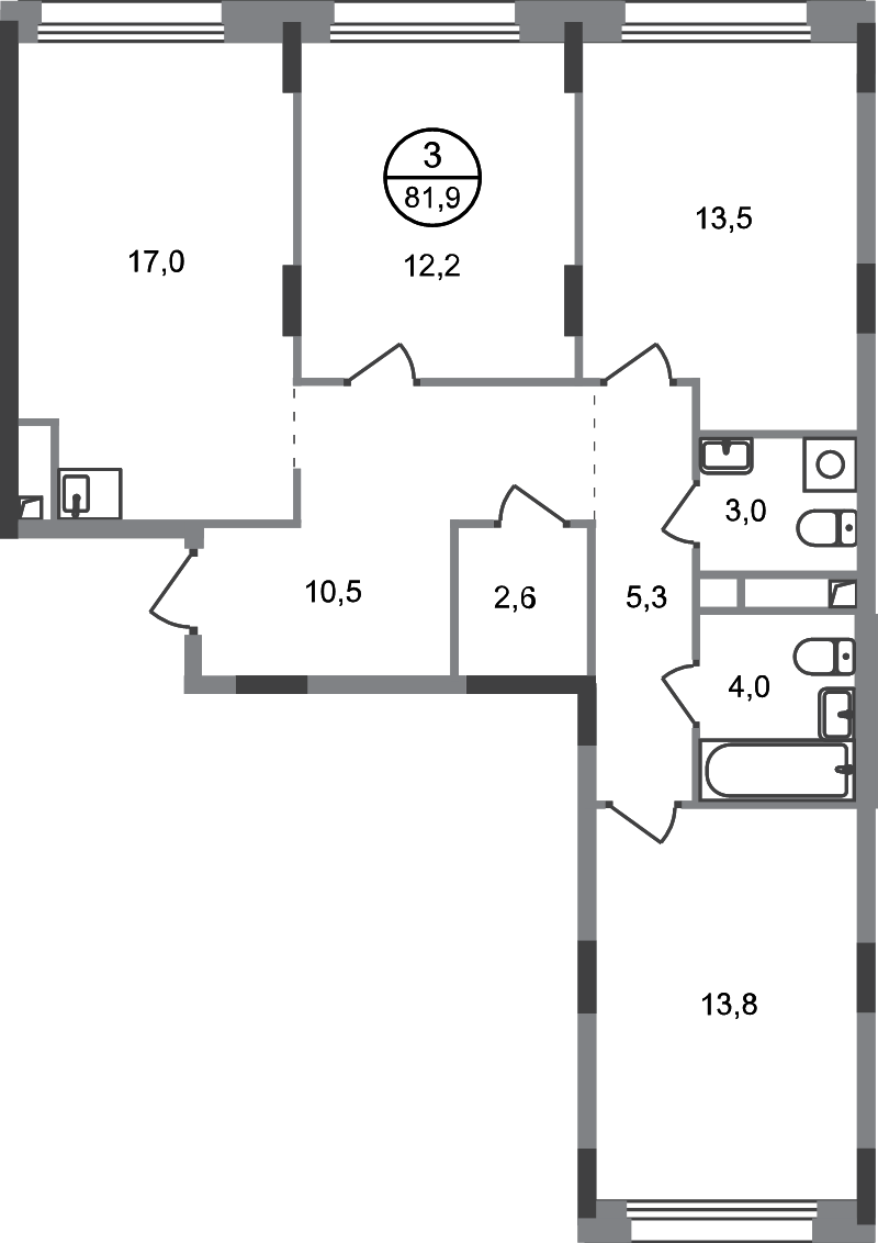 4 ккв (Евро) 81,9 м²