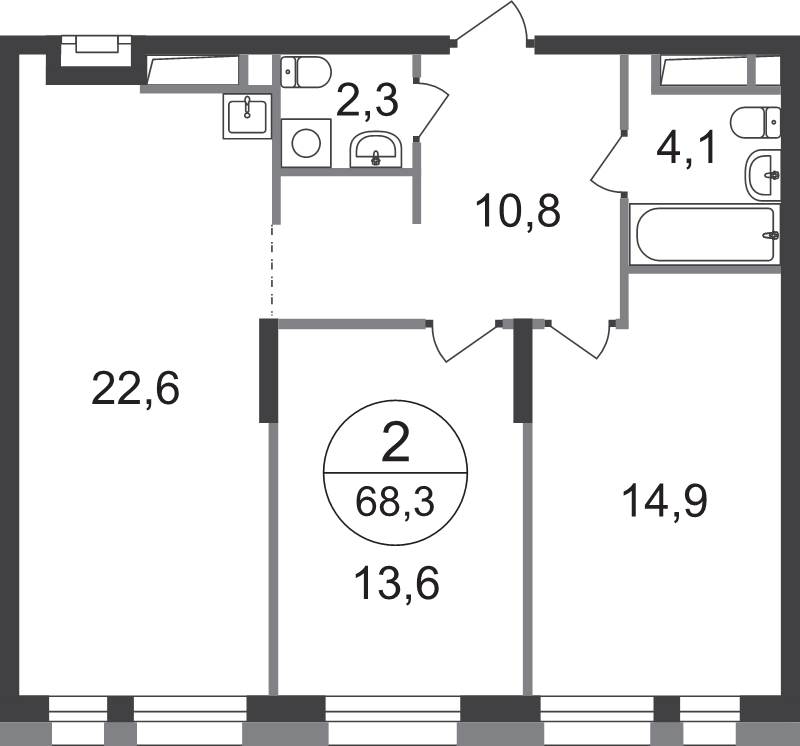 3 ккв (Евро) 68,3 м²