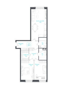 3 ккв (Евро) 83,9 м²