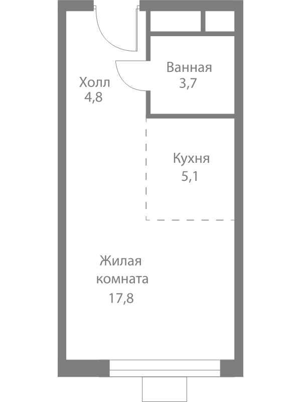 Студия 31,4 м²