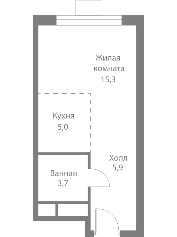 Студия 29,9 м²