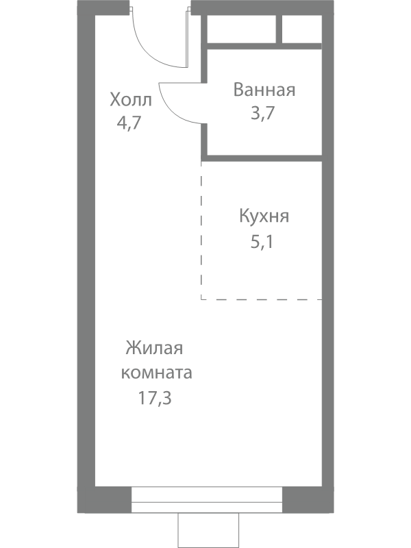 Студия 31,2 м²