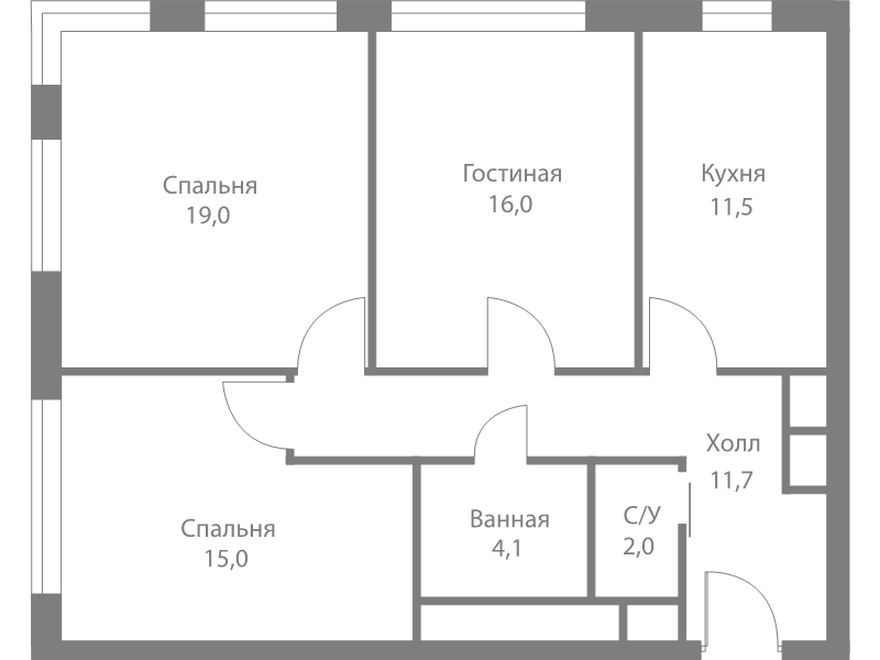 3 ккв 79,3 м²