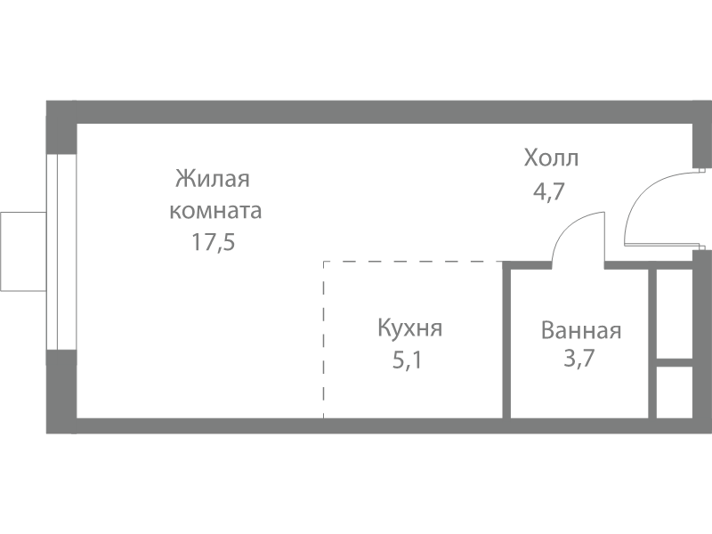 Студия 31 м²