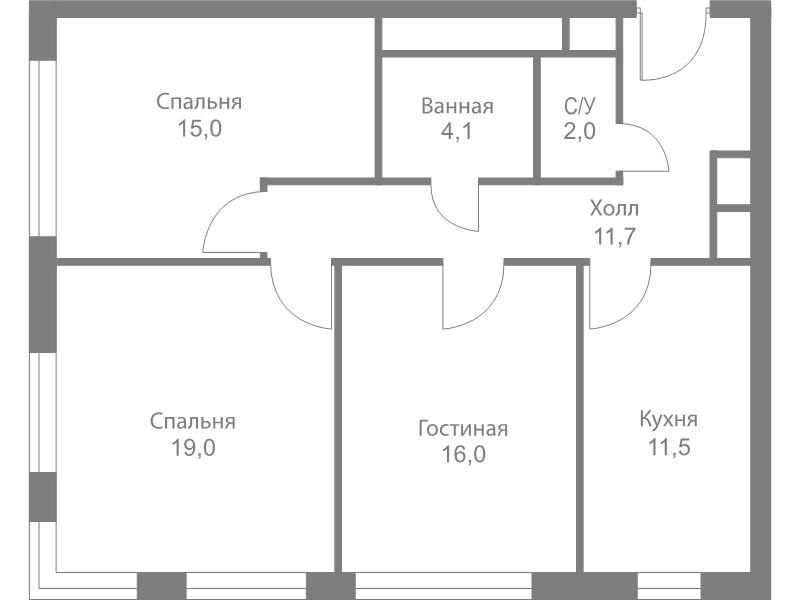 3 ккв 79,3 м²