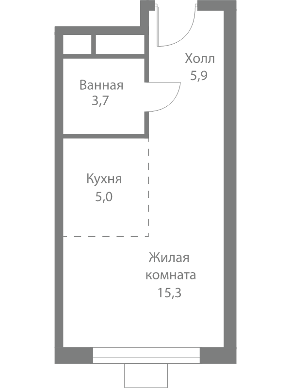 Студия 29,9 м²