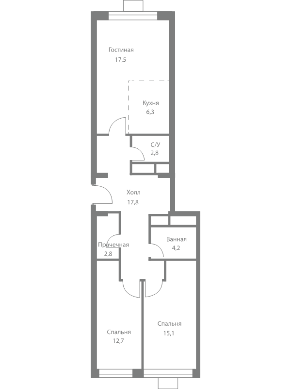 3 ккв (Евро) 79,2 м²