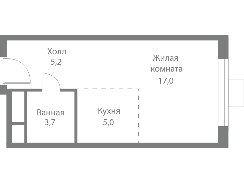 Студия 30,9 м²