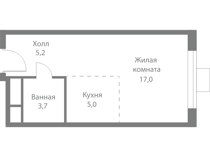 Студия 30,9 м²