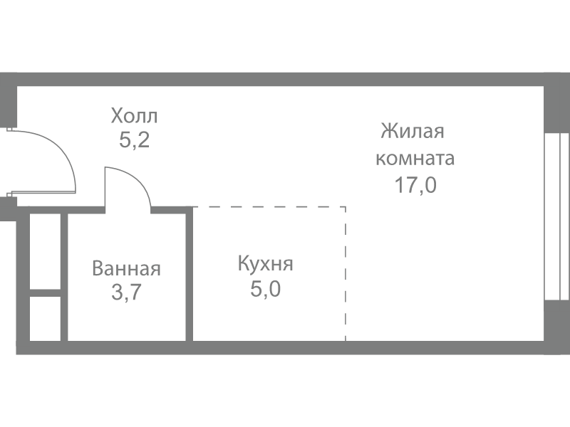 Студия 30,9 м²