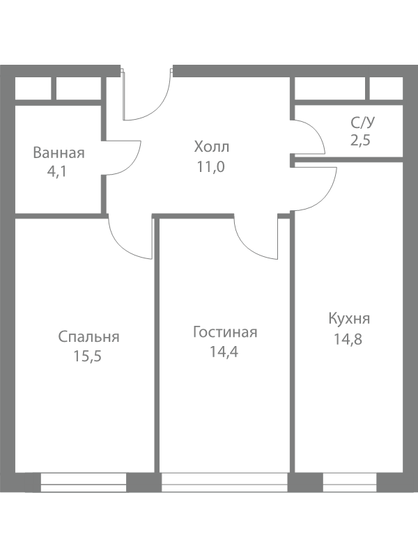 2 ккв 62,3 м²