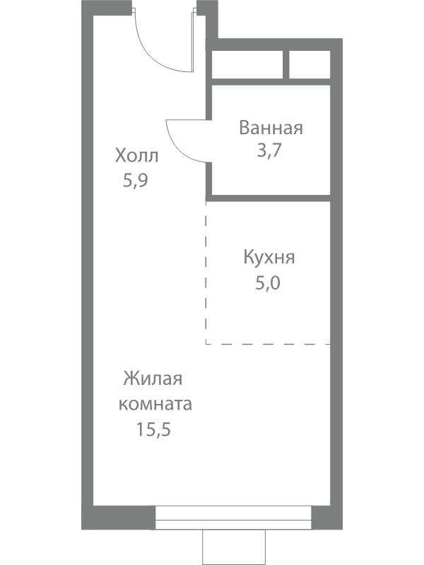 Студия 30,1 м²