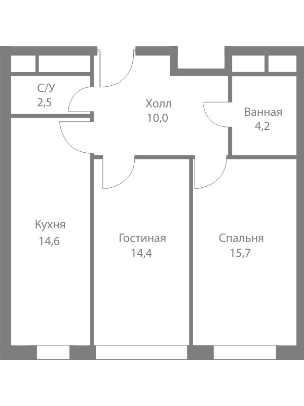 2 ккв 61,4 м²