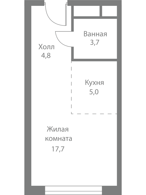 Студия 31,2 м²