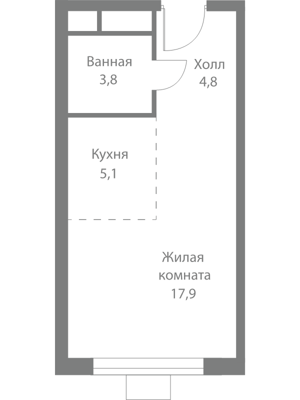 Студия 31,6 м²