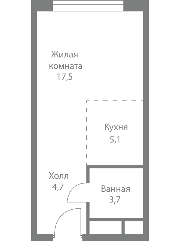 Студия 31 м²