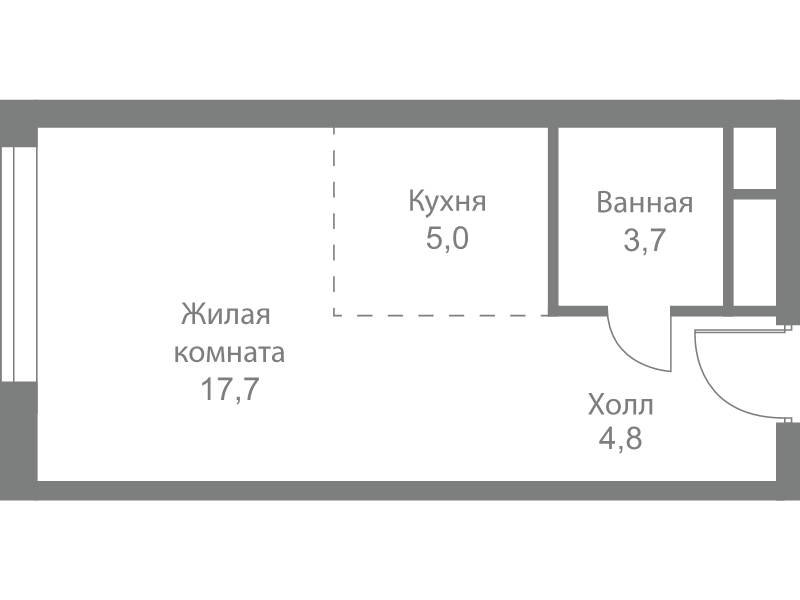 Студия 31,2 м²