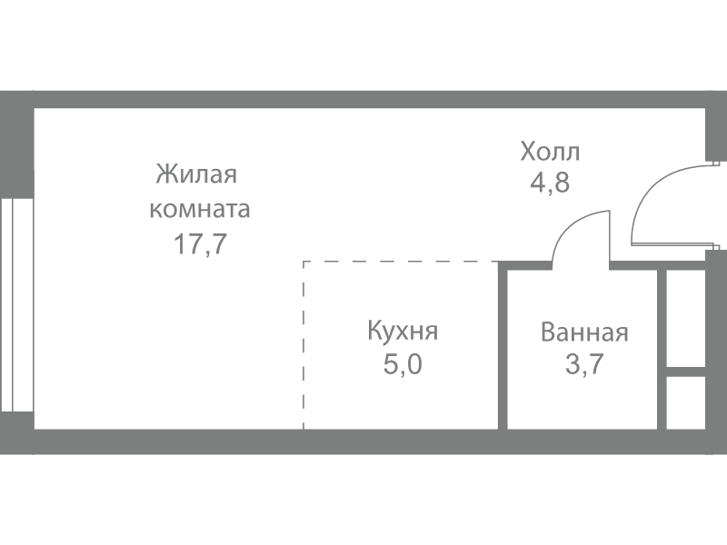 Студия 31,2 м²