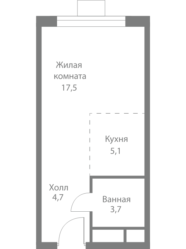 Студия 31 м²