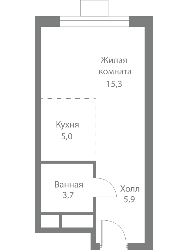 Студия 29,9 м²
