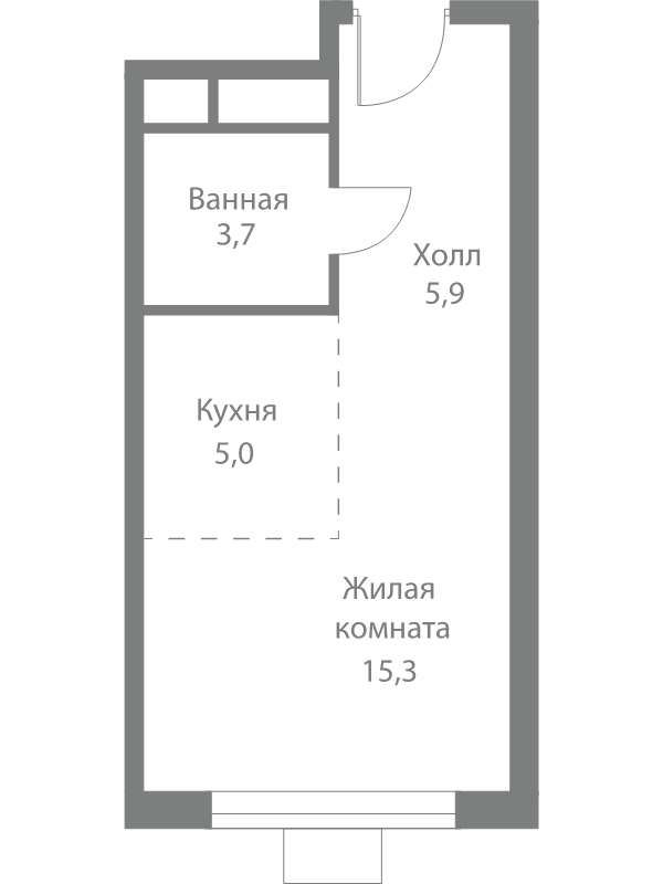 Студия 29,9 м²