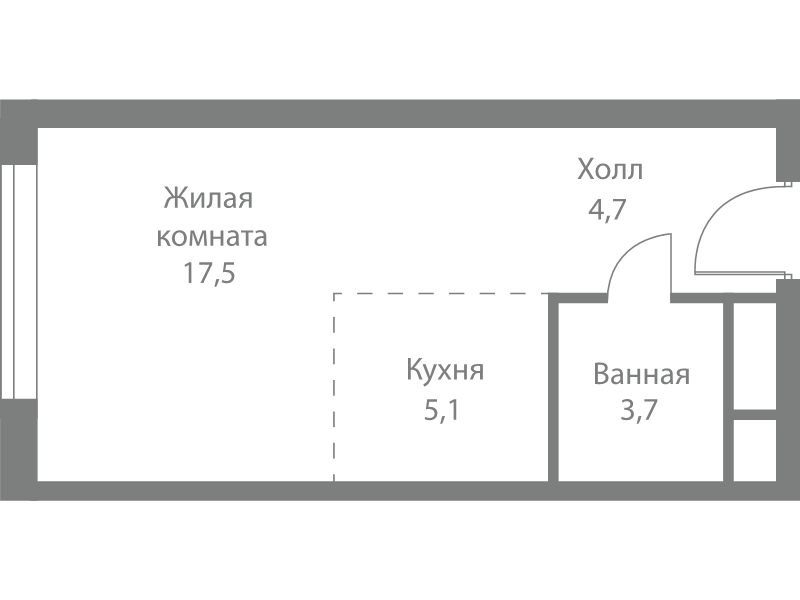Студия 31 м²