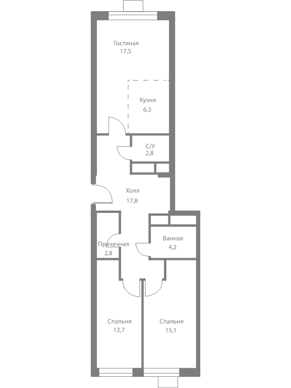 3 ккв (Евро) 79,2 м²