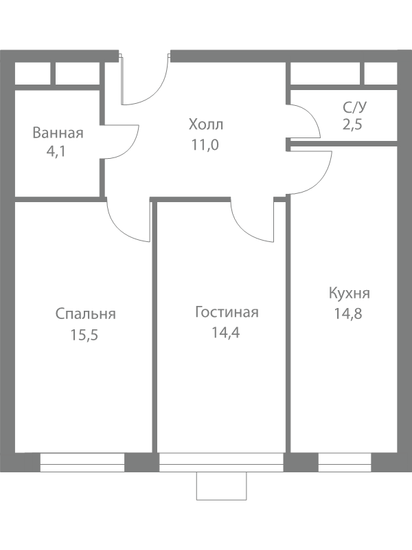 2 ккв 62,3 м²