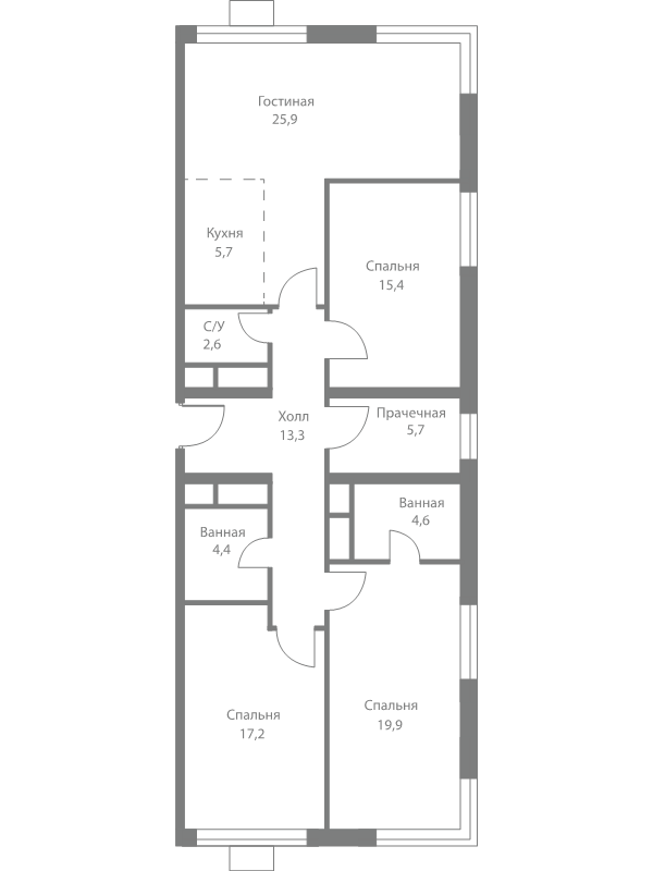4 ккв (Евро) 114,7 м²
