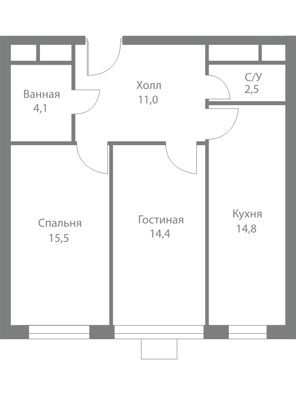 2 ккв 62,3 м²