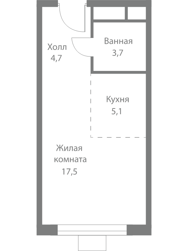 Студия 31 м²