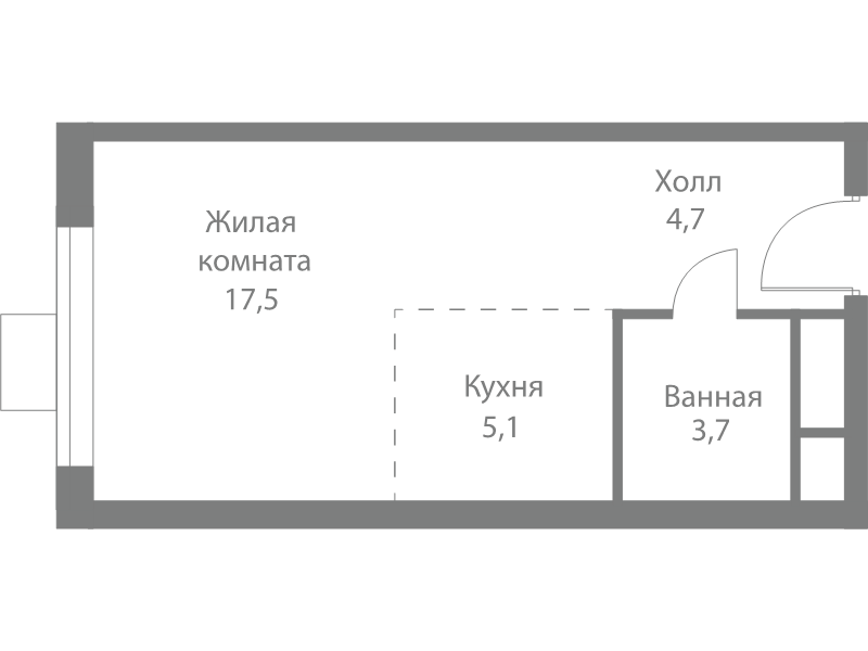 Студия 31 м²