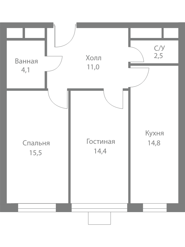 2 ккв 62,3 м²