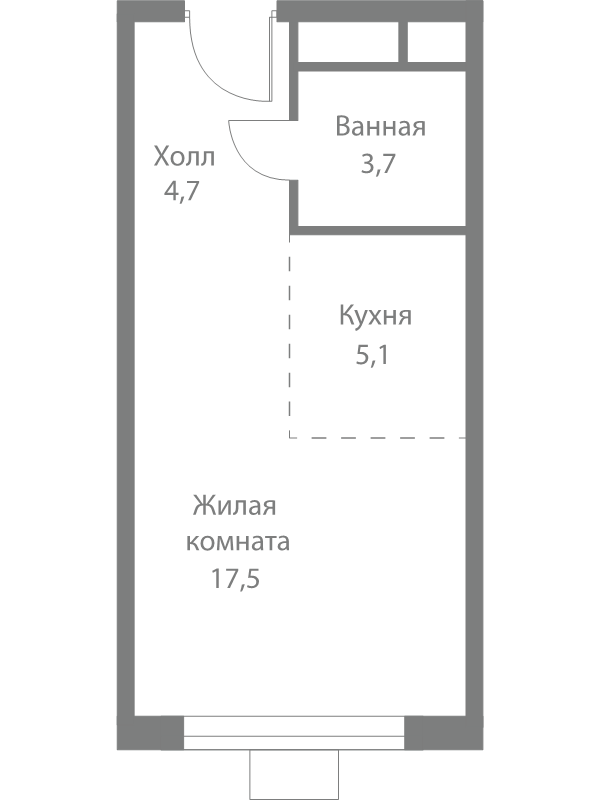 Студия 31 м²