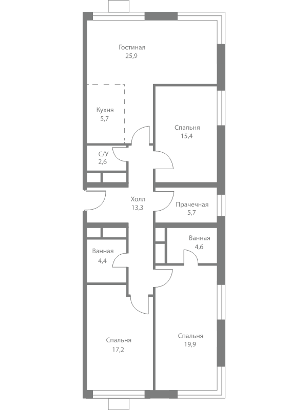 4 ккв (Евро) 114,7 м²