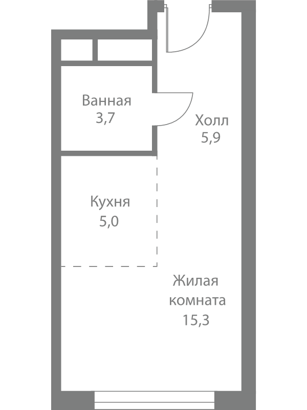 Студия 29,9 м²