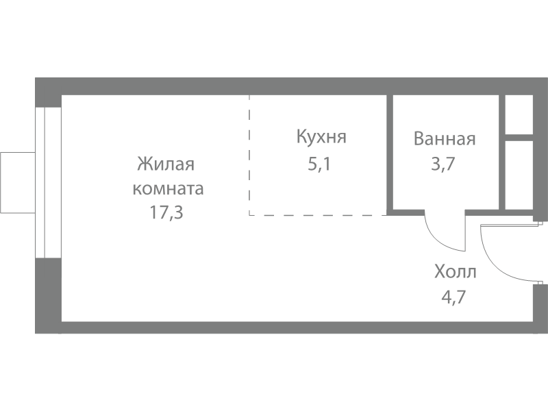 Студия 30,8 м²