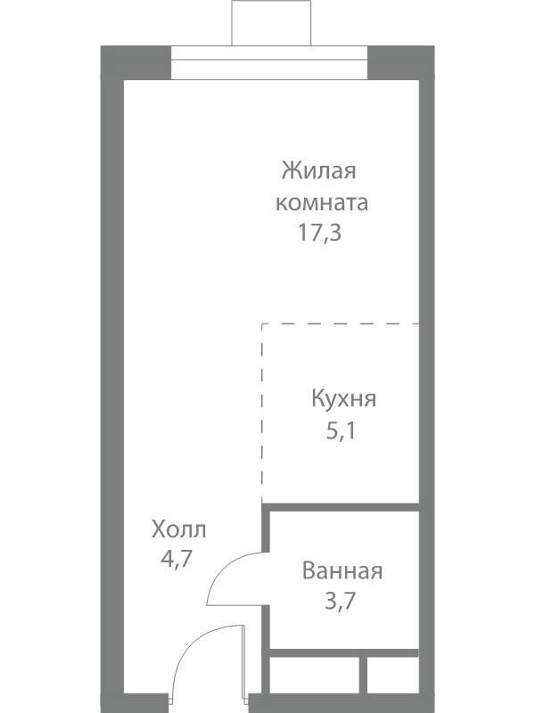 Студия 31,2 м²