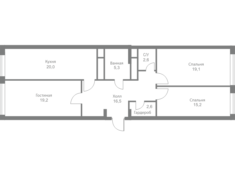 4 ккв (Евро) 100,5 м²