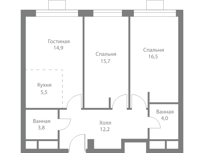 3 ккв (Евро) 72,6 м²