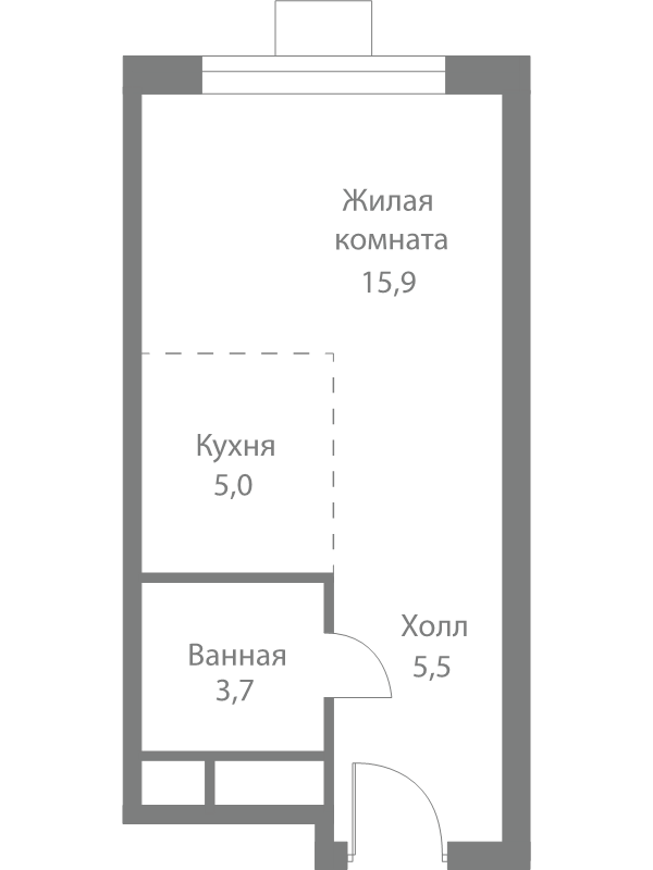 Студия 30,1 м²