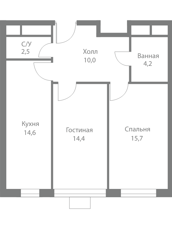 2 ккв 61,4 м²