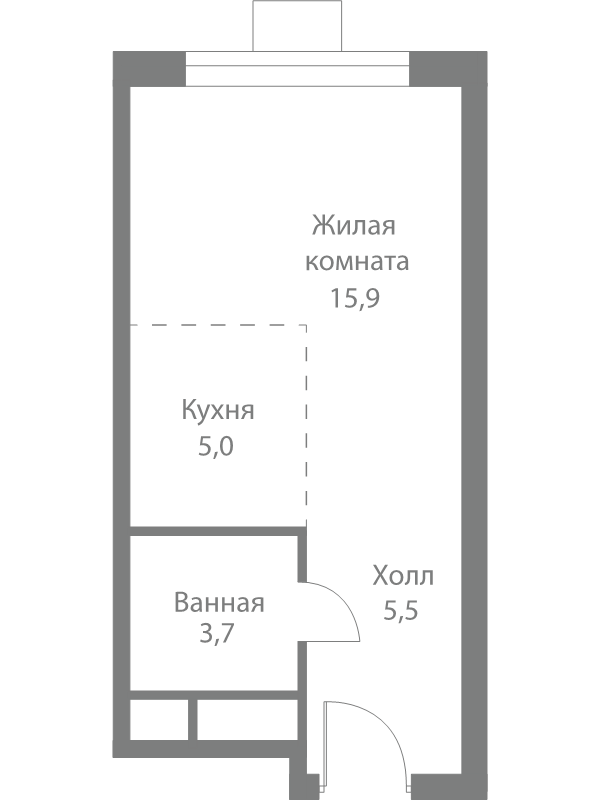 Студия 30,1 м²