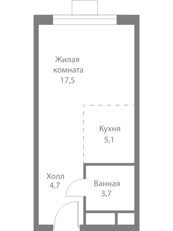 Студия 31 м²