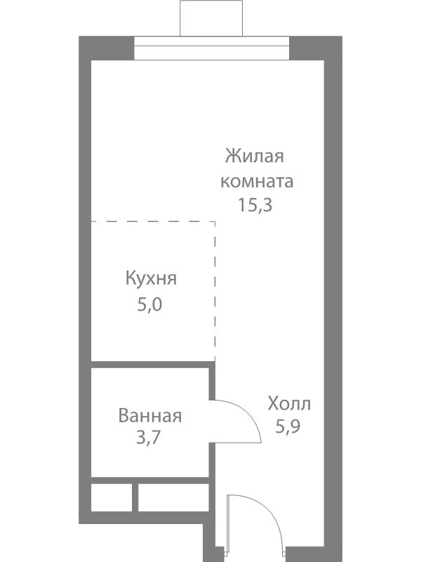 Студия 29,9 м²