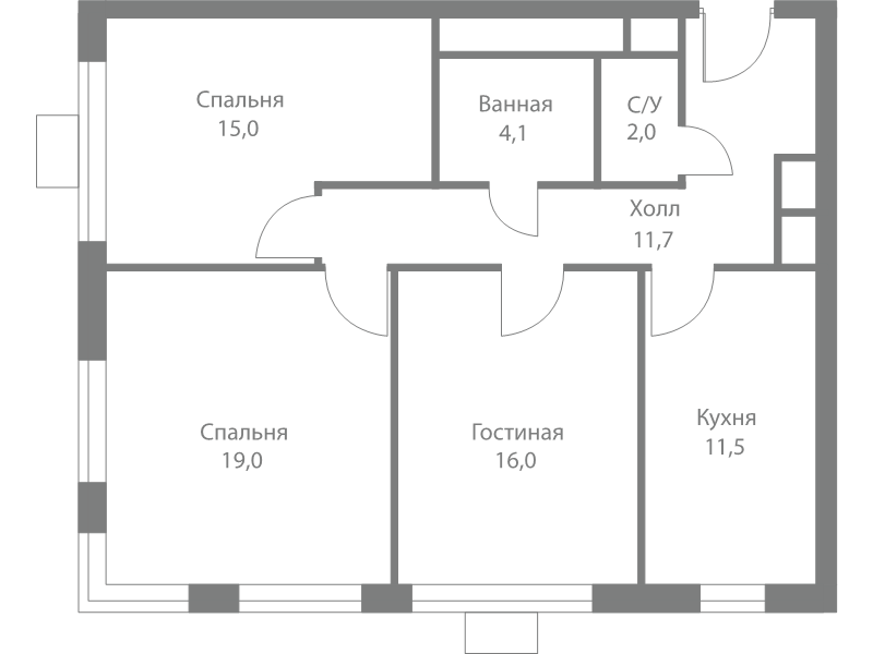 3 ккв 79,3 м²