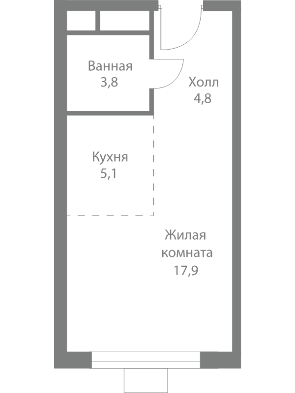 Студия 31,6 м²