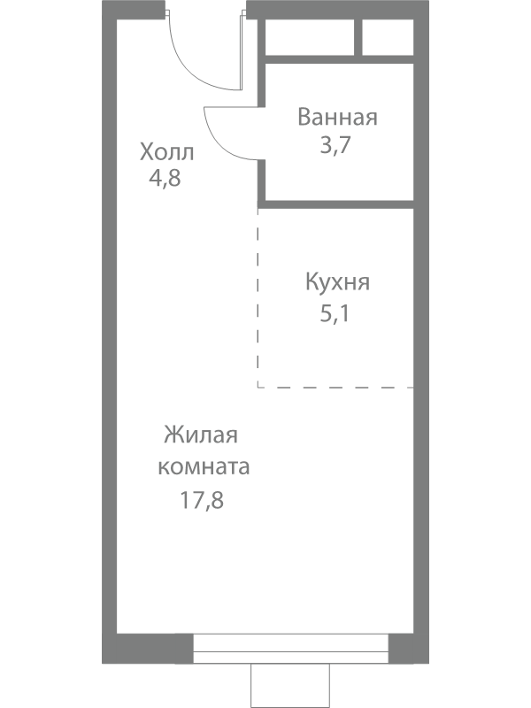 Студия 31,4 м²